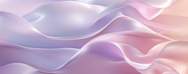 Obraz premium Elegant, Pink and Purple Surfaces with Waves. Abstract 3D Background.