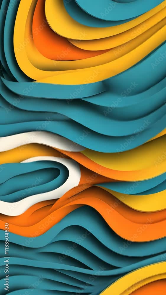 Poster abstract waves in vibrant colors create a dynamic flow of energy and movement in a stunning visual c