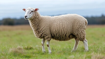 Obraz premium Sheep standing in a grassy field.