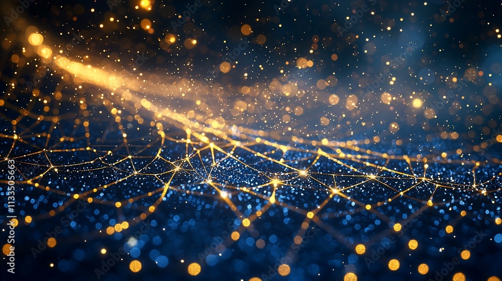 Poster abstract glowing network connection.