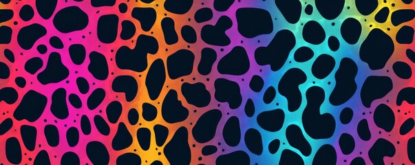 Obraz premium Neon leopard seamless pattern. Bright colored spotted background. Vector animal print.