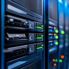 Obraz premium Data recovery specialists restoring operations post-outage, business continuity, swift recovery