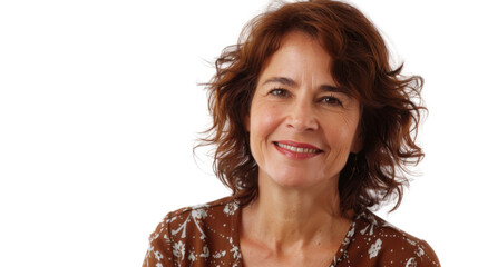 Healthcare, nurse american caucasian middle age woman smiling on white background
