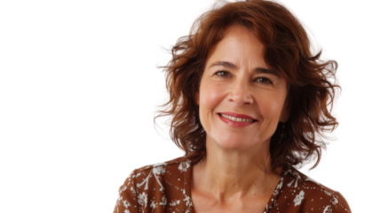 Healthcare, nurse american caucasian middle age woman smiling on white background
