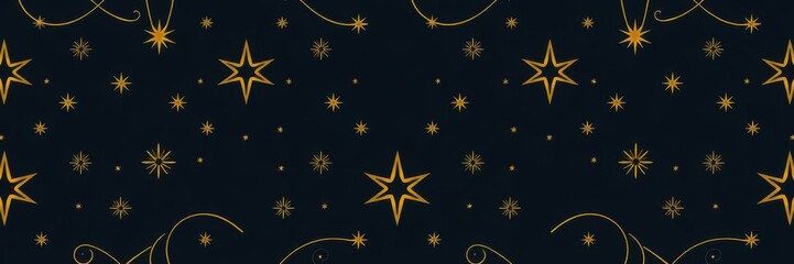Obraz premium Abstract star Christmas background with elegant golden lines, pattern, golden