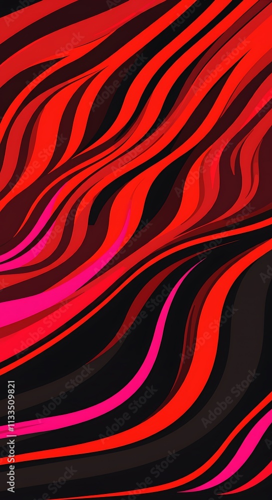 Poster red black abstract background swirling waves elegant curves flowing lines dynamic design rich textur