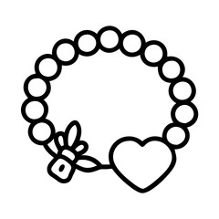 friendship bracelet icon, best friends day line art, best friends icon - simple black line art icon of friendship bracelet for best friends day celebrations. best friends vector art.