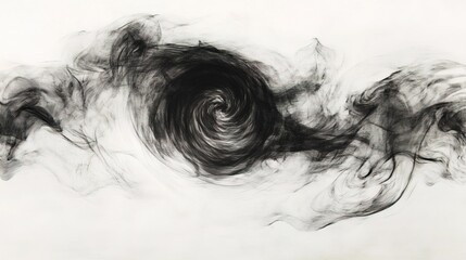 Fototapeta premium A black smoke swirl with a black eye
