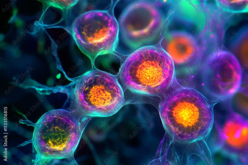Poster intricate cellular structures: a stunning visual of life's building blocks