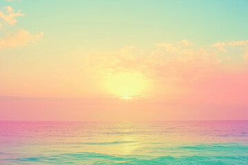 Naklejka premium Beautiful Colorful Sunset Over the Sea in Soft Pastel Tones
