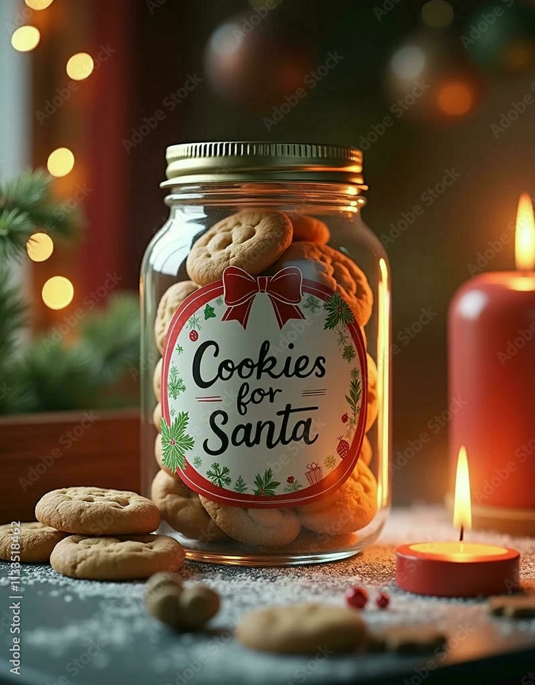 Wall mural  jar with cookies  for santa