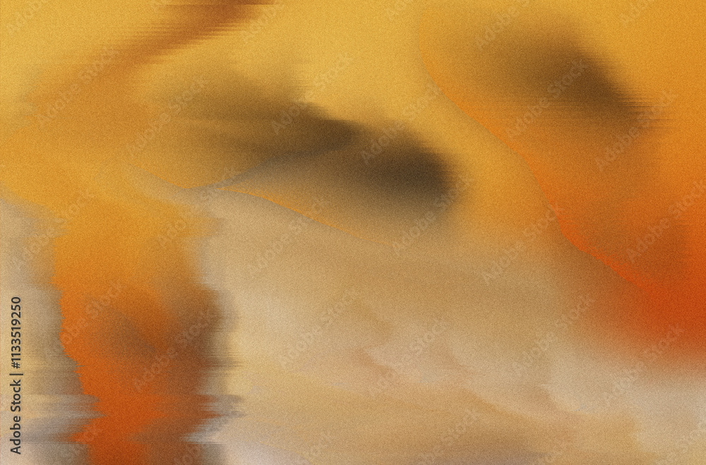 Poster glitch grainy abstract smeared orange sand gradient blurred background texture digital noise glitch 