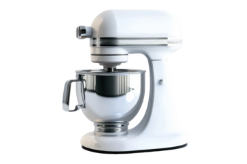 Electric Mixer with Attachments Isolated on Transparent Background