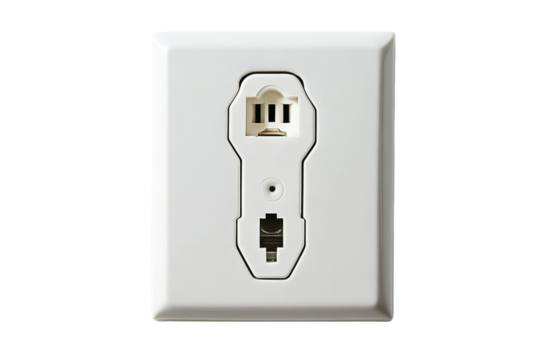 Modern Electric Outlet Isolated on Transparent Background