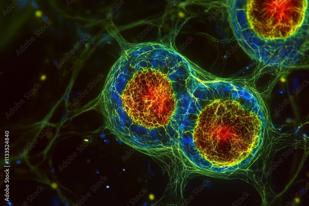 Poster intricate cellular structure under microscope