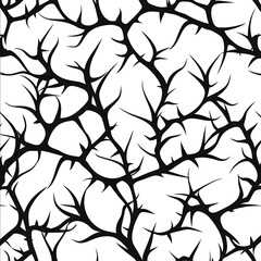 A simple seamless thorn and vine pattern 2 tone black and white