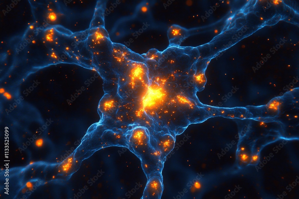 Poster intricate network of neurons: a stunning visual representation of the brain
