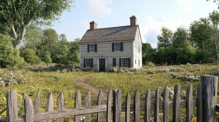 Naklejka premium Saltbox house with a historical look.