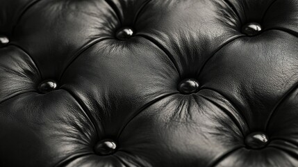 Sepia luxury buttoned black leather