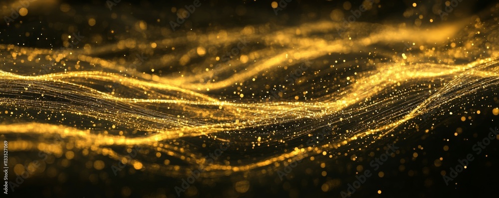 Aufkleber abstract glowing lines representing data flow through invisible cables, futuristic digital network c