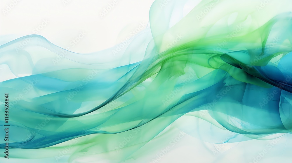 Poster abstract background with smooth blue and green waves. the lines and waves create an effect of moveme