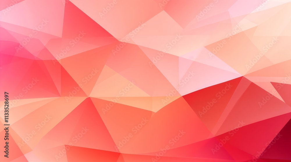 Aufkleber abstract background with geometric pattern of overlapping triangles in pink, orange, and red. passio