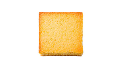 Fototapeta premium Freshly Baked Square Cake Slice on a Clean White Background