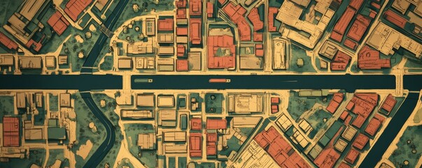 Obraz premium City Street Map