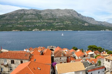 Panorama from tower top in Croatia.