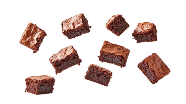 Delicious Chocolate Brownies on a White Background for Dessert Lovers