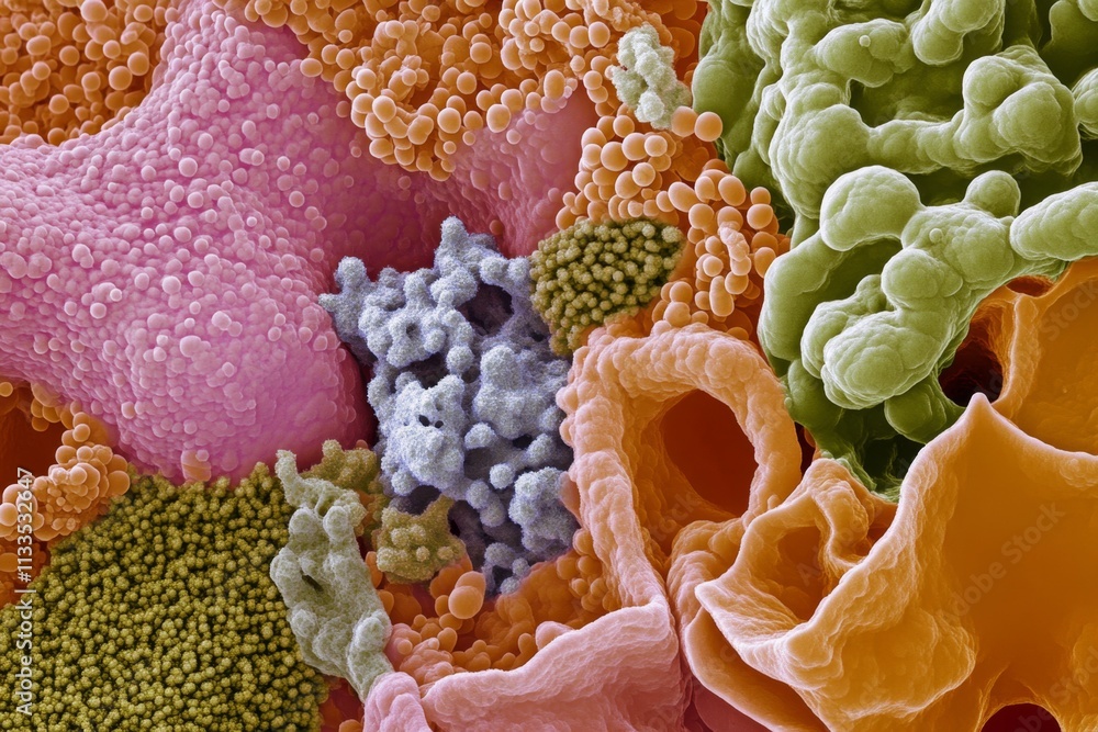 Poster intricate cellular structures: microscopic view