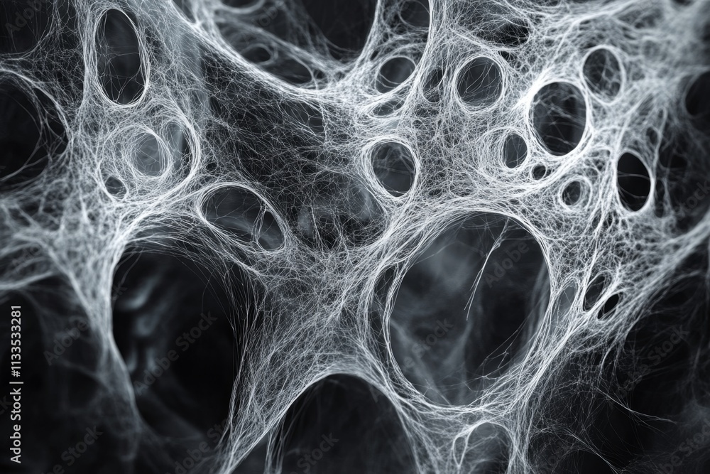 Wall mural intricate spiderweb pattern on a dark background