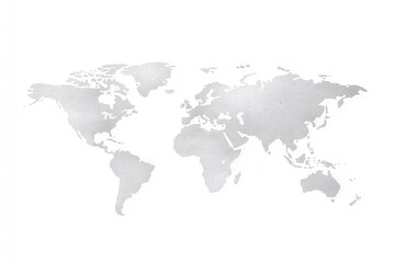 Obraz premium Simple grey world map. Suitable for travel concepts. Shows global connections. Modern minimalist style. Great for presentations. Versatile use for web design infographics. Illustrates global