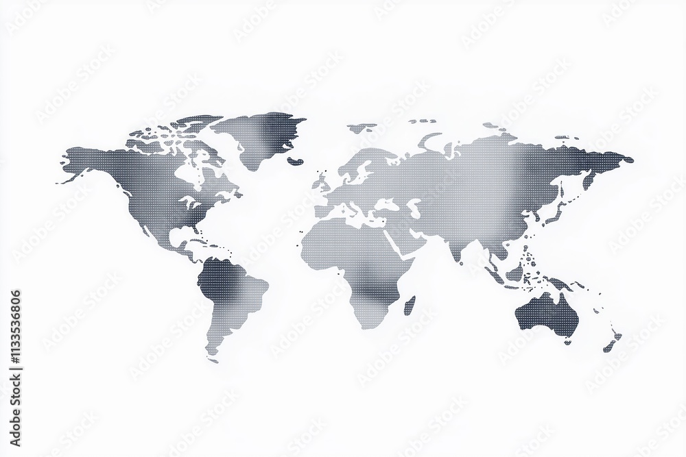 Poster gray dotted world map shows global geographic layout. suitable for web site pattern info graphic des