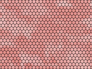 a seamless pattern of pink and white hexagons with black outlines.