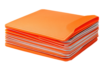 Bring Brightness to Your Office with an Orange Folder isolated on transparent background