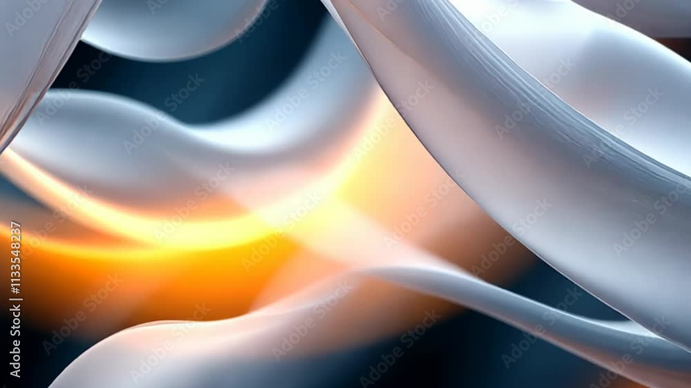 Poster swaying waves of translucent fabric dance with warm golden hues in a captivating display of color an