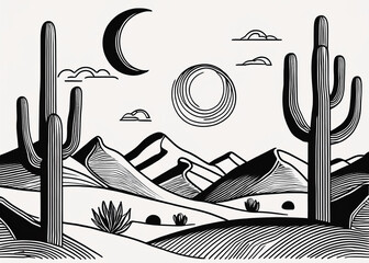 Nature-inspired desert skyline featuring elegant natural elements with clean and modern design.