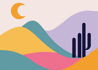 Nature-inspired desert skyline featuring elegant natural elements with clean and modern design.