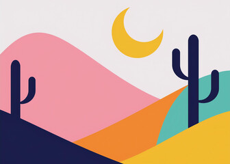 Nature-inspired desert skyline featuring elegant natural elements with clean and modern design.