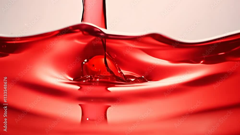 Poster captivating splash of vibrant red liquid creating mesmerizing ripples and droplets. generative ai