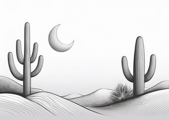 Nature-inspired desert skyline featuring elegant natural elements with clean and modern design.