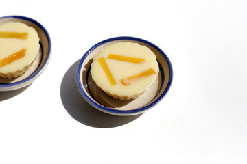 Egg custard with pumpkin dessert