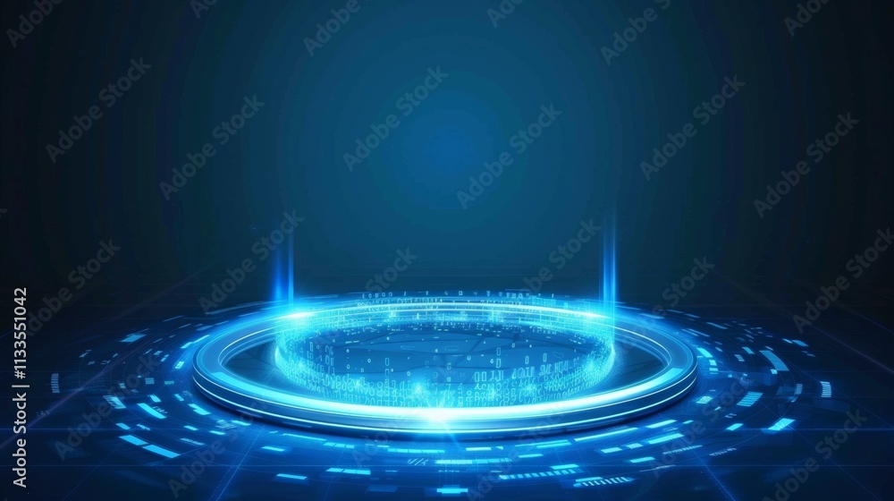 Aufkleber abstract futuristic technology background digital interface glowing circular platform sci-fi energy 