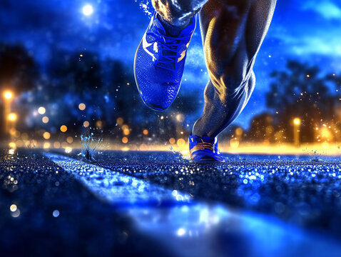 Futuristische Darstellung der Beine eines Sprinters