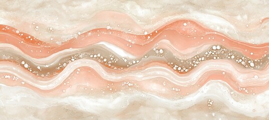 Dreamy And Magical Design With Subtle Waves Of Marble Textures Pink, Beige, And White Abstract