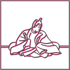 カラーシャドウ正方形百人一首　後京極摂政前太政大臣