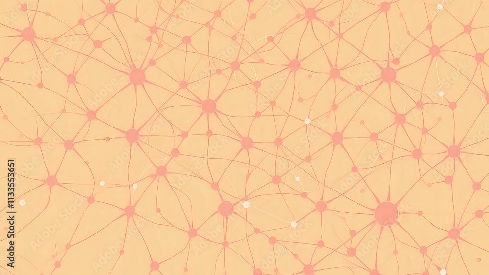 Poster art nouveau neural network abstract pattern