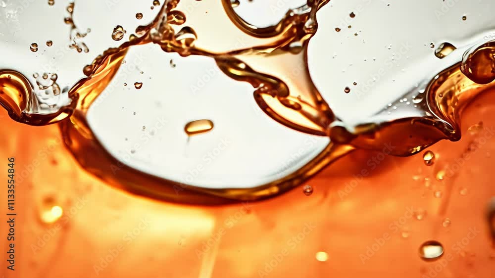 Poster sparkling bubbles dance in vibrant liquid with intricate patterns illuminated by soft light. generat