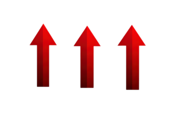 Stylized Red Arrow Icons Isolated on Transparent Background